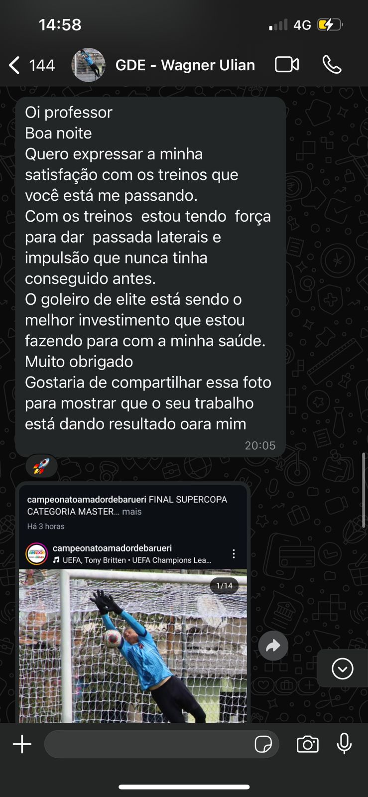 Resultado Método Goleiro 2.0